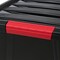 IRIS USA 32 Qt Stackable Plastic Storage Bins with Lids, 4 Pack - BPA-Free, Made in USA - Garage Organizing Solution, Latches, Durable Nestable Containers, Secure Pull Handle - Black